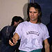 Cooking pancakes for kids in the LA riots area - c. 1992