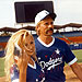 Hollywood All-Stars game at Dodger Stadium, with Pamela Anderson - August 14, 1993