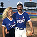 Hollywood All-Stars game at Dodger Stadium, with Pamela Anderson - August 14, 1993