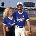 Hollywood All-Stars game at Dodger Stadium, with Pamela Anderson - August 14, 1993