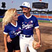 Hollywood All-Stars game at Dodger Stadium, with Pamela Anderson - August 14, 1993