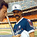 Hollywood All-Stars game at Dodger Stadium, with Drake Hogestyn - August 14, 1993